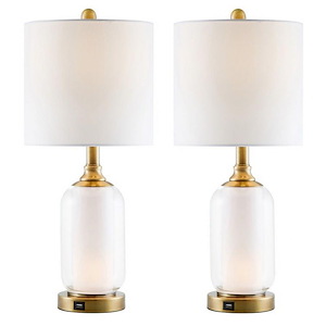 Garton - 2 Light Table Lamp with Night Light (Pack of 2)-22.25 Inches Tall and 9.5 Inches Wide