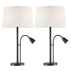 Nanette - 2 Light Table Lamp with Reading Lamp (Pack of 2)-27.5 Inches Tall and 15 Inches Wide - 1298909