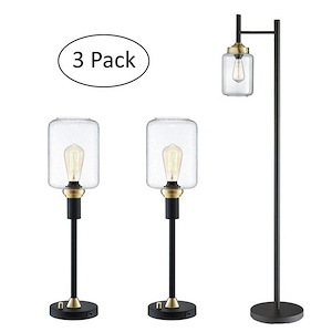 Luken - 1 Light Floor and Table Lamp (Set of 3)-59.5 Inches Tall and 16.75 Inches Wide - 1298927