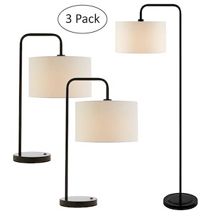 Orea - 1 Light Floor and Table Lamp (Set of 3)-62.5 Inches Tall and 25 Inches Wide - 1299006