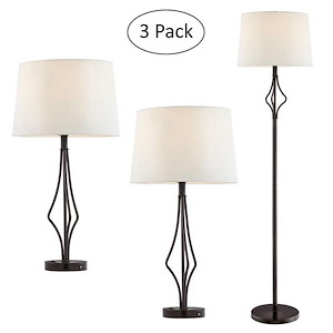Yaella - 1 Light Floor and Table Lamp (Set of 3)-29 Inches Tall and 15 Inches Wide