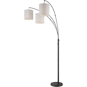 Vasanti - 18W 3 LED Arch Floor Lamp-85 Inches Tall and 13 Inches Wide