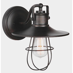 One Light Outdoor Wall Sconce with Cage (Pack of 2)