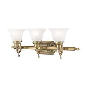 French Regency - 3 Light Bath Vanity in Traditional Style - 25 Inches wide by 9.25 Inches high