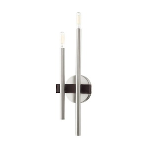 Denmark - 2 Light Wall Sconce in Mid Century Modern Style - 6.5 Inches wide by 18 Inches high