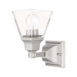 Mission - 1 Light Wall Sconce in New Traditional Style - 5 Inches wide by 9.5 Inches high