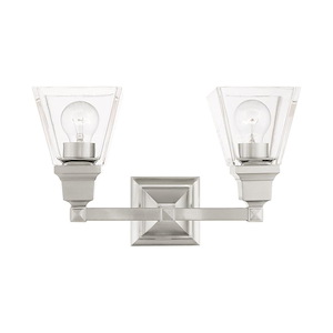 Mission - 2 Light Bath Vanity in New Traditional Style - 15 Inches wide by 9.5 Inches high - 939598