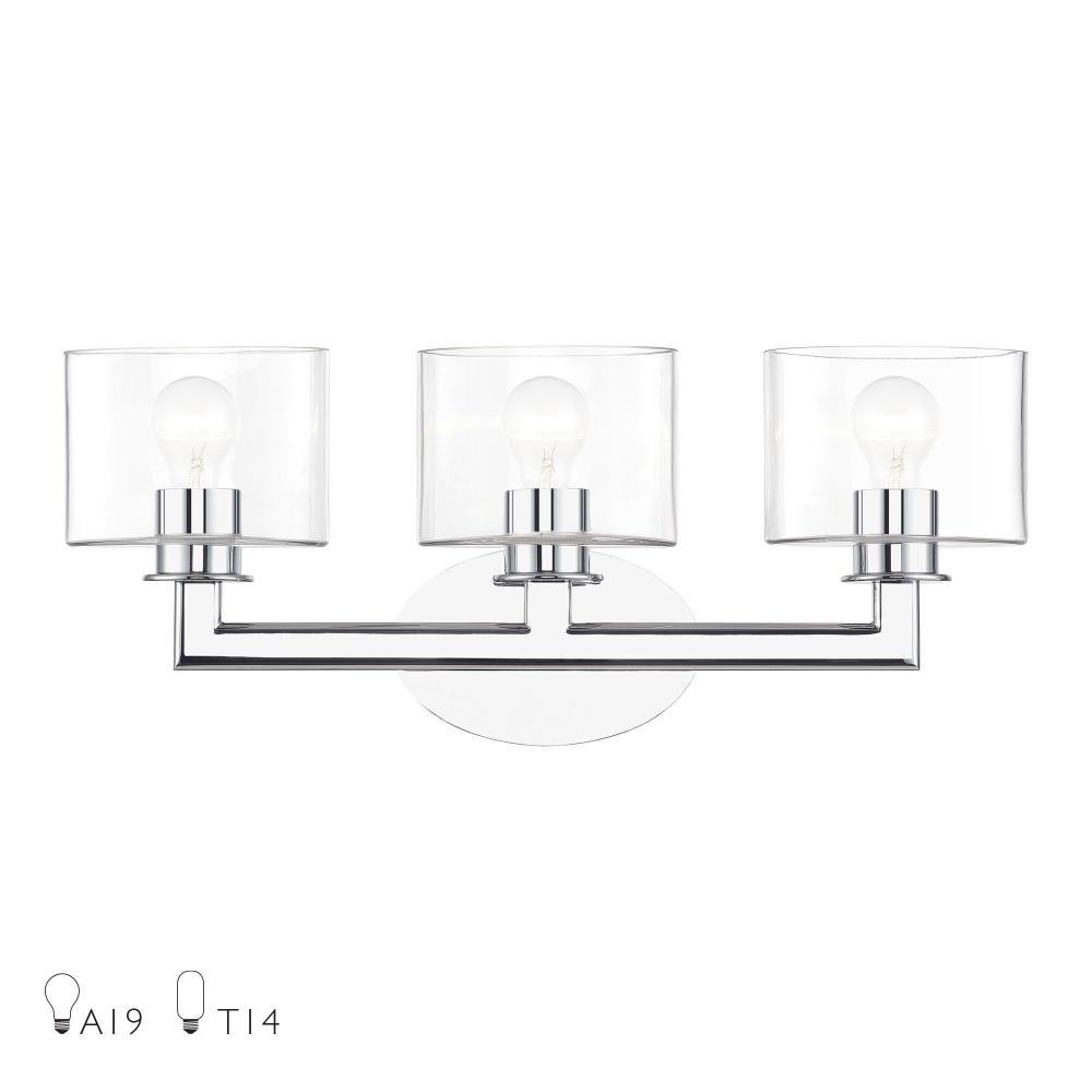 Livex Lighting - 17913-05 - Bernardino - 3 Light Bath Vanity-9.75 Inches  Tall and 23.75 Inches Wide