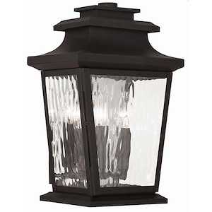 Hathaway - 3 Light Outdoor Wall Lantern In Traditional Style-15 Inches Tall and 10 Inches Wide