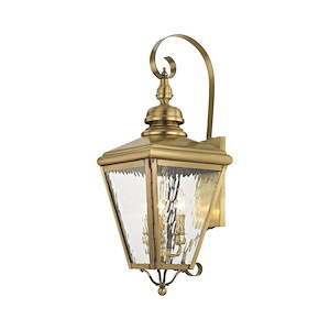 Cambridge - 3 Light Outdoor Wall Lantern in Traditional Style - 10.63 Inches wide by 29 Inches high