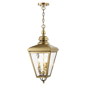 Cambridge - 3 Light Outdoor Pendant Lantern in Traditional Style - 10.63 Inches wide by 27.5 Inches high