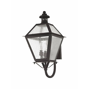Waldwick - 3 Light Outdoor Wall Lantern in Farmhouse Style - 10.5 Inches wide by 23.25 Inches high - 414834