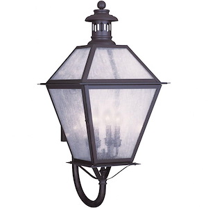 Waldwick - 3 Light Outdoor Wall Lantern in Farmhouse Style - 10.5 Inches wide by 23.25 Inches high - 414834