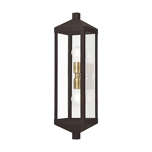 Nyack - 2 Light Outdoor Wall Lantern in Mid Century Modern Style - 6.25 Inches wide by 24 Inches high
