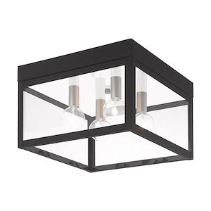 Nyack - 4 Light Outdoor Flush Mount in Mid Century Modern Style - 10.5 Inches wide by 7 Inches high