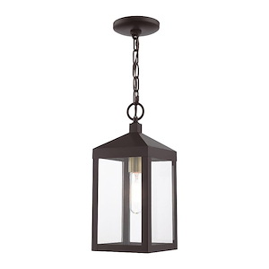 Nyack - 1 Light Outdoor Pendant Lantern in Mid Century Modern Style - 6.25 Inches wide by 14.5 Inches high