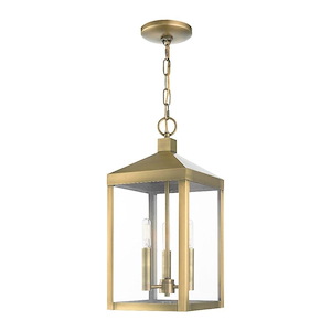 Nyack - 3 Light Outdoor Pendant Lantern in Mid Century Modern Style - 8.25 Inches wide by 18.5 Inches high - 831827