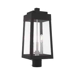 Oslo - 3 Light Outdoor Post Top Lantern in Mid Century Modern Style - 8.25 Inches wide by 20.38 Inches high