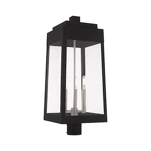 Oslo - 3 Light Outdoor Post Top Lantern in Mid Century Modern Style - 10.5 Inches wide by 24.75 Inches high