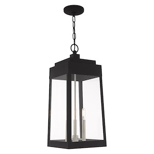 Oslo - 3 Light Outdoor Pendant Lantern in Mid Century Modern Style - 10.5 Inches wide by 24.5 Inches high