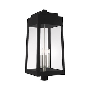 Oslo - 4 Light Outdoor Post Top Lantern in Mid Century Modern Style - 13.75 Inches wide by 31 Inches high