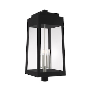 Oslo - 4 Light Outdoor Post Top Lantern in Mid Century Modern Style - 13.75 Inches wide by 31 Inches high