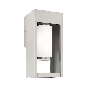 Bleecker - 1 Light Outdoor Wall Lantern in Contemporary Style - 6.25 Inches wide by 13.63 Inches high