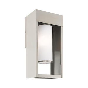 Bleecker - 1 Light Outdoor Wall Lantern in Contemporary Style - 7.88 Inches wide by 17 Inches high