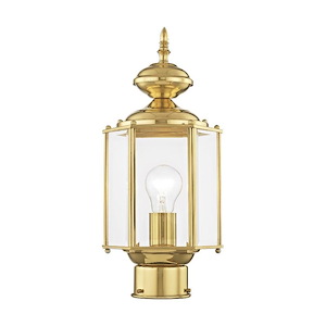1 Light Outdoor Post Top Lantern in Traditional Style - 7 Inches wide by 14.5 Inches high