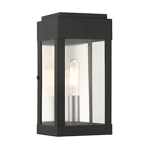 York - 1 Light Outdoor ADA Wall Lantern in Modern Style - 4.5 Inches wide by 9 Inches high