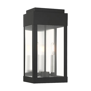York - 2 Light Outdoor Wall Lantern in Modern Style - 8 Inches wide by 16.25 Inches high