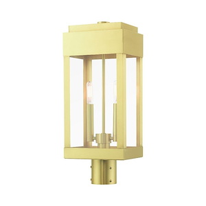 York - 2 Light Outdoor Post Top Lantern in Modern Style - 6.13 Inches wide by 19.75 Inches high - 1012280