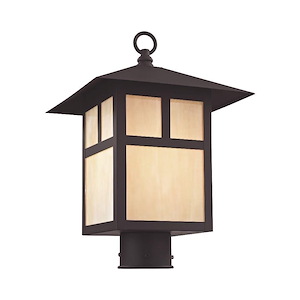 Montclair Mission - 1 Light Outdoor Post Top Lantern in Craftsman Style - 10 Inches wide by 15 Inches high