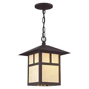 Montclair Mission - 1 Light Outdoor Pendant Lantern in Craftsman Style - 10 Inches wide by 13 Inches high