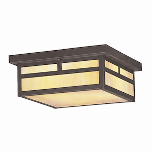Montclair Mission - 3 Light Outdoor Flush Mount in Craftsman Style - 13 Inches wide by 5.25 Inches high