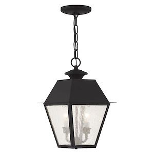 Mansfield - 2 Light Outdoor Pendant Lantern in Coastal Style - 9 Inches wide by 15 Inches high