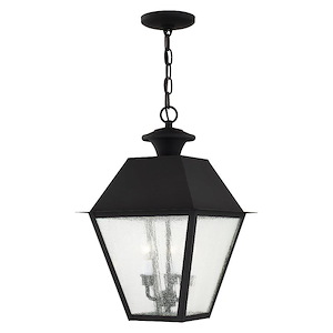 Mansfield - 3 Light Outdoor Pendant Lantern in Coastal Style - 12 Inches wide by 19 Inches high