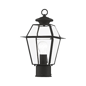 Westover - 1 Light Outdoor Post Top Lantern in Farmhouse Style - 7.5 Inches wide by 14 Inches high