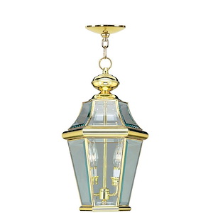 Georgetown - 2 Light Outdoor Pendant Lantern in Traditional Style - 10.25 Inches wide by 18.75 Inches high