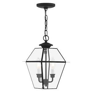 Westover - 2 Light Outdoor Pendant Lantern in Farmhouse Style - 9 Inches wide by 14 Inches high