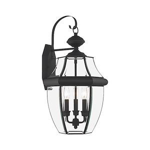 Monterey - 3 Light Outdoor Wall Lantern in Traditional Style - 12.5 Inches wide by 22.5 Inches high