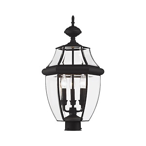 Monterey - 3 Light Outdoor Post Top Lantern in Traditional Style - 12.5 Inches wide by 23.5 Inches high