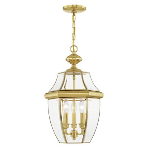 Monterey - 3 Light Outdoor Pendant Lantern in Traditional Style - 12.5 Inches wide by 21 Inches high - 189784