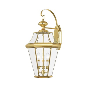 Georgetown - 3 Light Outdoor Wall Lantern in Traditional Style - 13 Inches wide by 24 Inches high