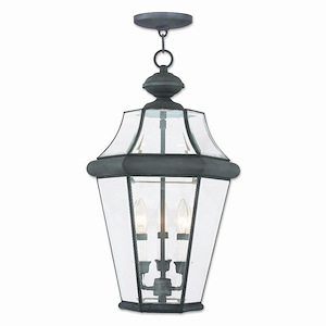 Georgetown - Three Light Outdoor Chain Lantern in Traditional Style - 13 Inches wide by 21 Inches high - 676287