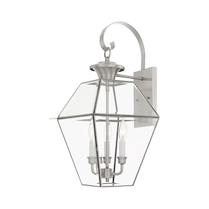 Westover - 3 Light Outdoor Wall Lantern in Farmhouse Style - 12 Inches wide by 23.25 Inches high