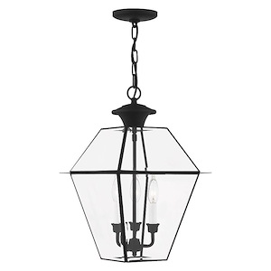 Westover - 3 Light Outdoor Pendant Lantern in Farmhouse Style - 12 Inches wide by 18.5 Inches high