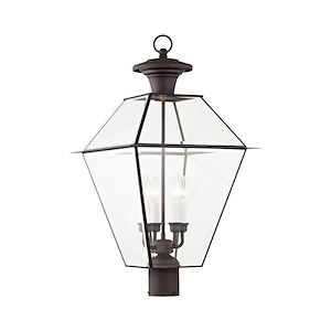 Westover - 4 Light Outdoor Post Top Lantern in Farmhouse Style - 15 Inches wide by 27.5 Inches high