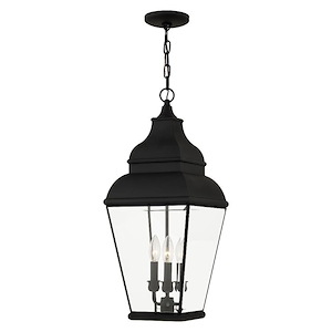 Exeter - 3 Light Outdoor Pendant Lantern in Farmhouse Style - 10 Inches wide by 25 Inches high - 1029714