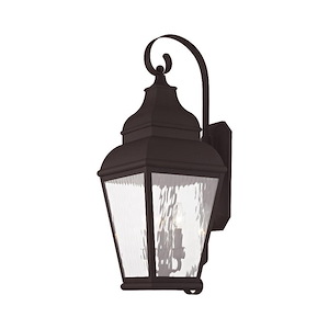 Exeter - 3 Light Outdoor Wall Lantern in Farmhouse Style - 10 Inches wide by 29 Inches high